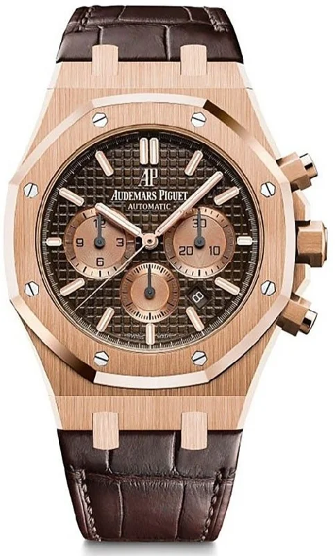 Audemars Piguet Royal Oak Selfwinding Chronograph/ Rose Gold/ Chocolate Dial/ Rose Gold Sub-Dials (Ref#26331OR.OO.D821CR.01)