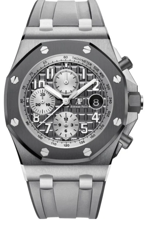 Audemars Piguet Royal Oak Offshore Selfwinding Chronograph/ Stainless Steel/ Grey Dial/ Silver Sub-Dials/ Grey Ceramic Bezel (Ref#26470IO.OO.A006CA.01)