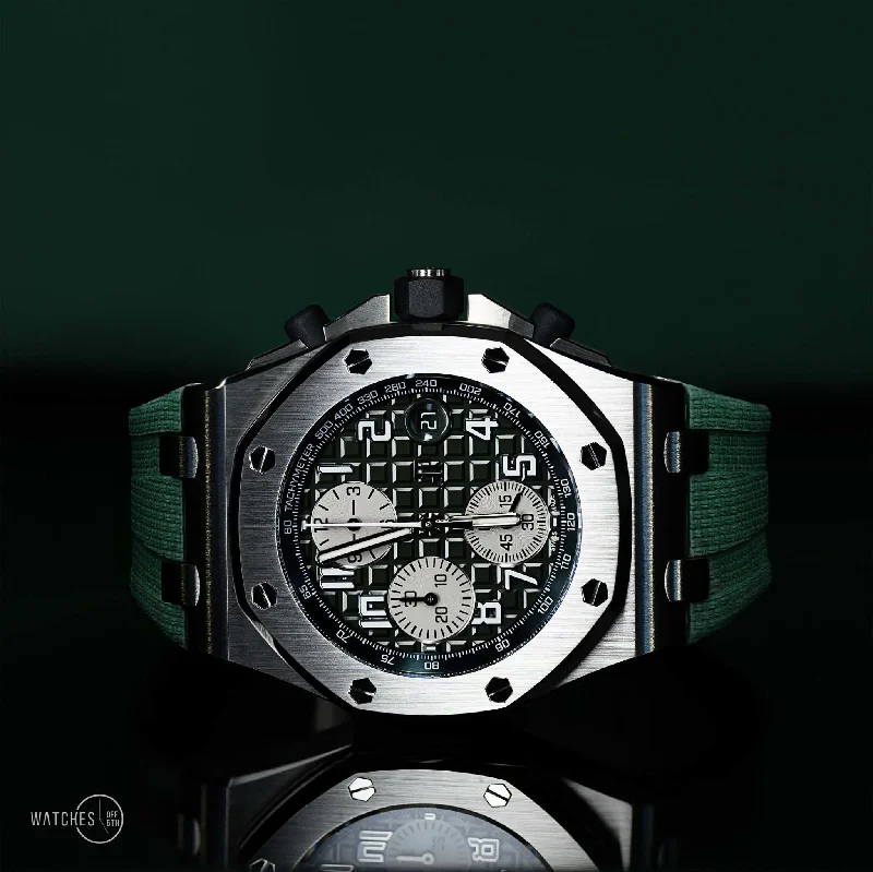 audemars-piguet-royal-oak-offshore-selfwinding-chronograph-with-44mm-green-mega-tapisserie-dial-ref