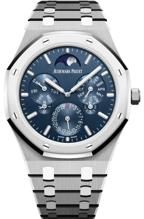 Audemars Piguet Royal Oak Perpetual Calendar Ultra Thin/ Titanium/ Blue Dial/ Blue Sub-Dials (Ref#26586IP.OO.1240IP.01)