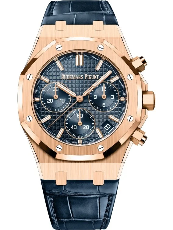 Audemars Piguet ROYAL OAK SELFWINDING CHRONOGRAPH ��50TH ANNIVERSARY�� BLUE STRAP BLUE DIAL (Ref # 26240OR.OO.D315CR.01)