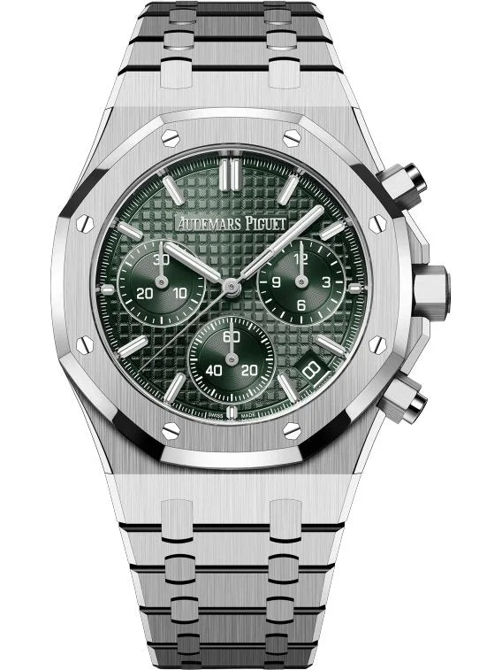 Audemars Piguet ROYAL OAK SELFWINDING CHRONOGRAPH ��50TH ANNIVERSARY�� STEEL BRACELET GREEN DIAL (Ref # 26240ST.OO.1320ST.04)