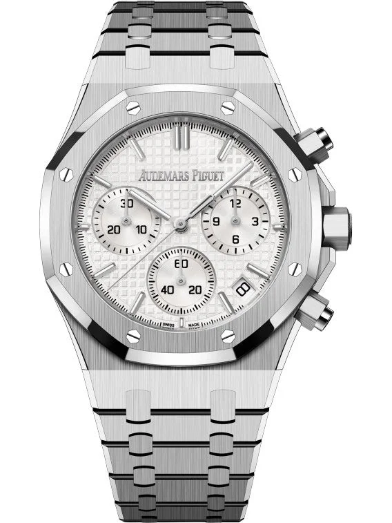 Audemars Piguet ROYAL OAK SELFWINDING CHRONOGRAPH ��50TH ANNIVERSARY�� STEEL BRACELET WHITE DIAL (Ref # 26240ST.OO.1320ST.03)