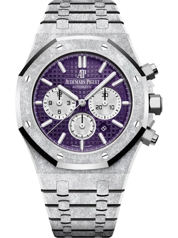 Audemars Piguet Royal Oak Selfwinding Chronograph Frosted White Gold Purple Dial LIMITED EDITION OF 200 (Ref # 26331BC.GG.1224BC.01)