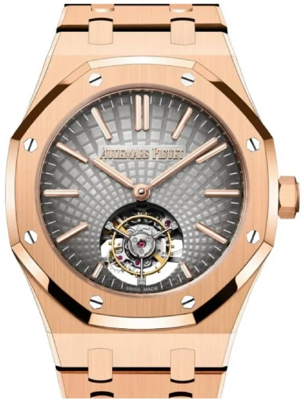 Audemars Piguet Royal Oak Tourbillon Rose Gold Grey Index Dial 26530OR.OO.1220OR.01