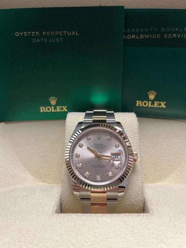 copy-of-rolex-datejust-41-rose-gold-and-steel-sundust-index-dial-fluted-bezel-ref-126331