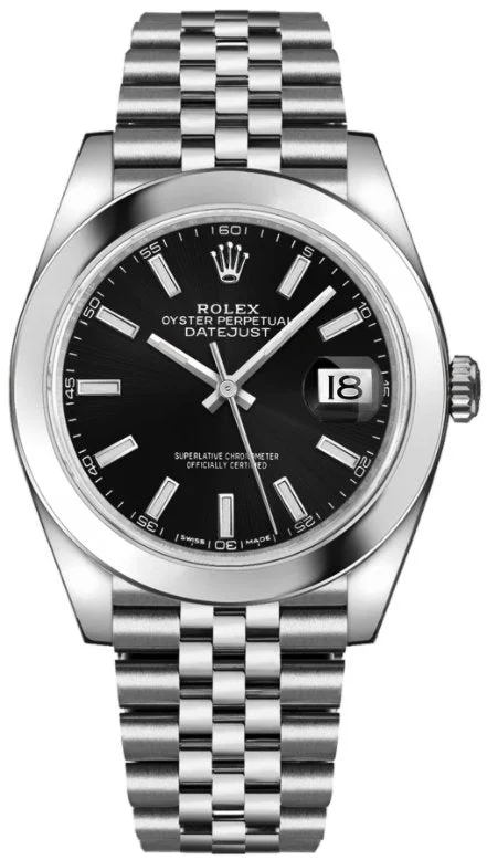 Rolex Datejust 41/ Stainless Steel/ Black Index Dial/ Smooth Bezel/ Jubilee Bracelet (Ref# 126300)