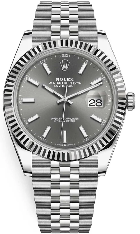 Rolex Datejust 41/ Stainless Steel & White Gold/ Dark Rhodium Index Dial/ Jubilee Bracelet (Ref# 126334)