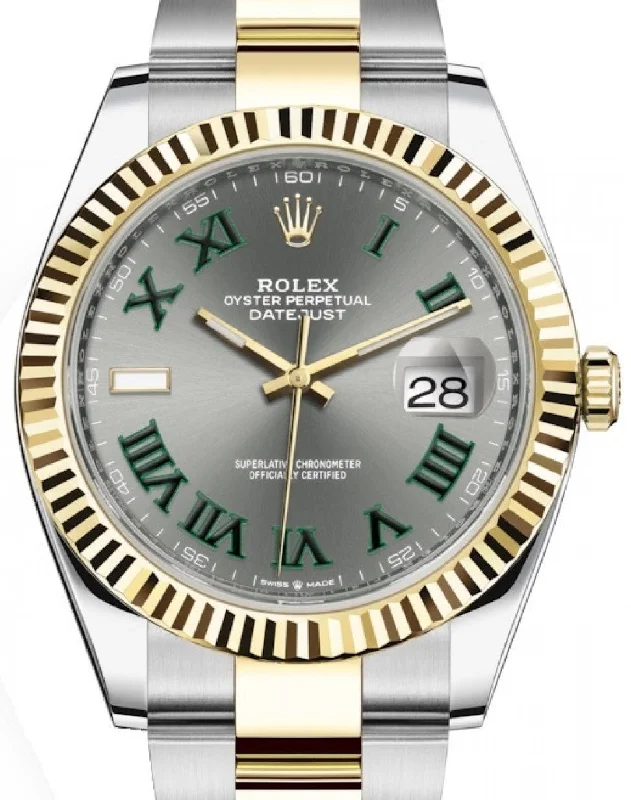 Datejust 41mm Wimbledon Two Tone Yellow Gold/Steel Oyster Bracelet Fluted Bezel (Ref 126333)