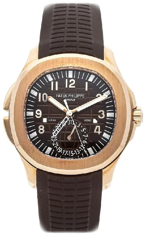 Patek Philippe Aquanaut Time Travel/ Rose Gold/ Chocolate Dial (Ref#5164R/001)