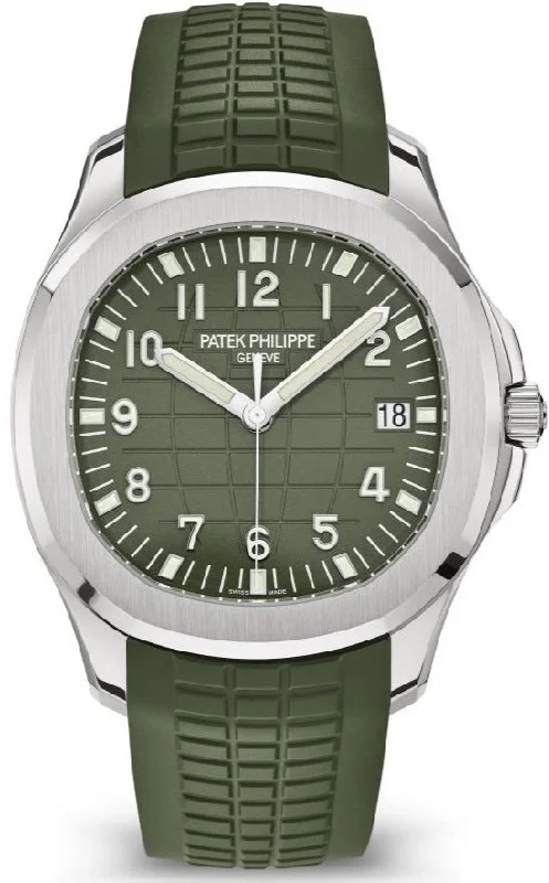 Patek Philippe Aquanaut - White Gold - Khaki Green Embossed Dial (Ref# 5168G-010)