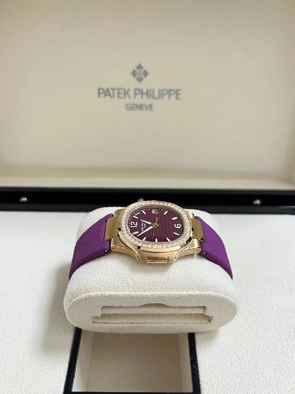 patek-philippe-nautilus-32mm-diamond-bezel-rose-gold-purple-wave-dial-7010-1r