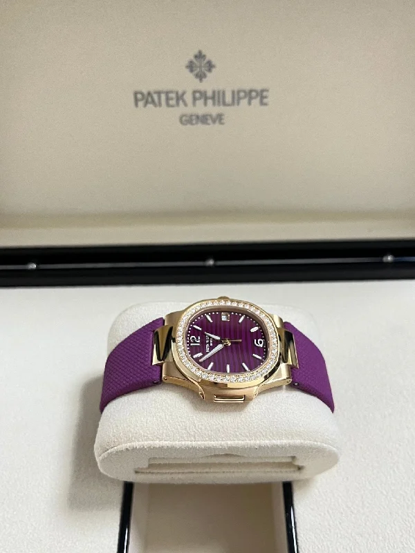 patek-philippe-nautilus-32mm-diamond-bezel-rose-gold-purple-wave-dial-7010-1r