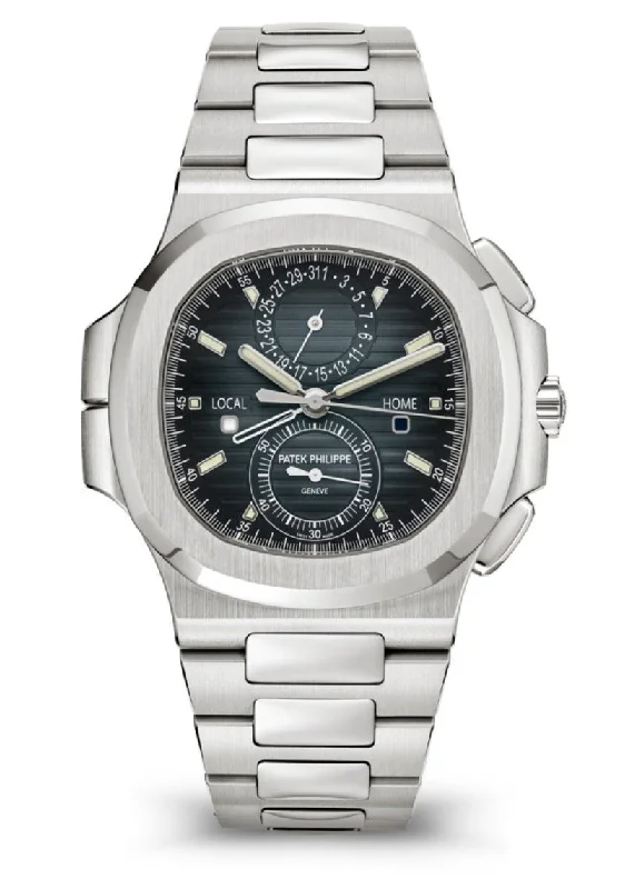 Patek Philippe Nautilus 40 mm Steel Nautilus Travel Time Chronograph Blue Dial 5990/1A-011