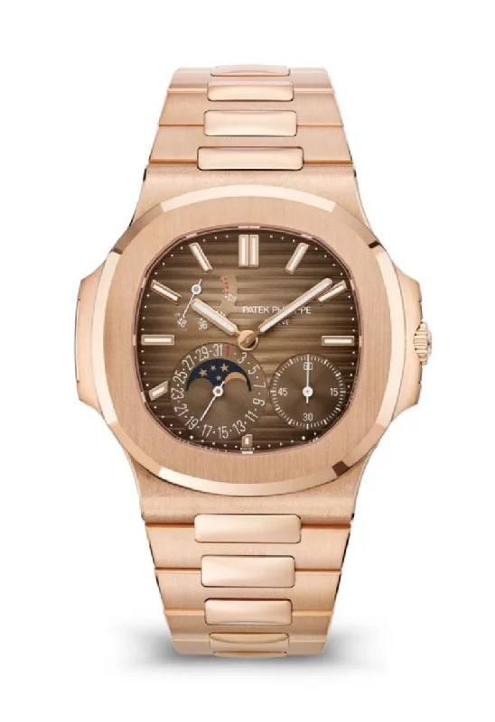 Patek Philippe Nautilus Moon Phase Rose Gold 40mm Brown Black Dial 5712/1R-001