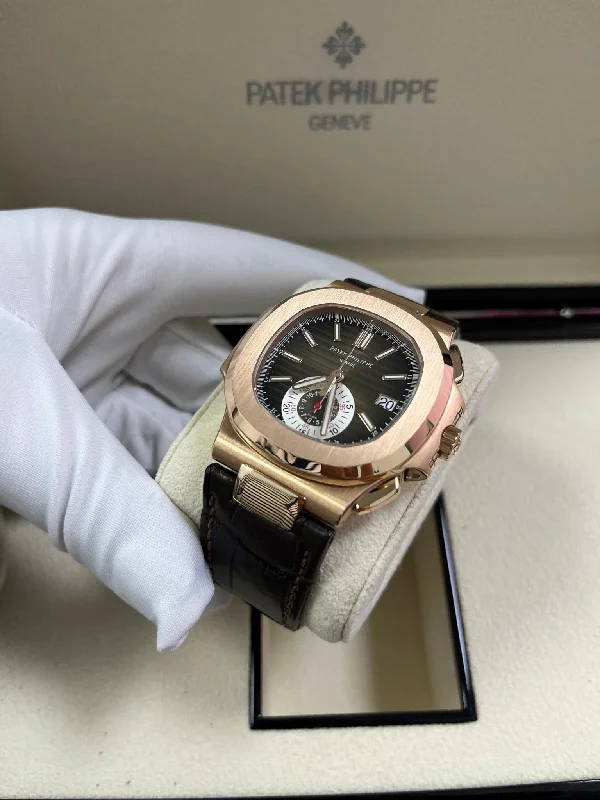 patek-philippe-nautilus-rose-gold-brown-leather-strap-ref-5980r