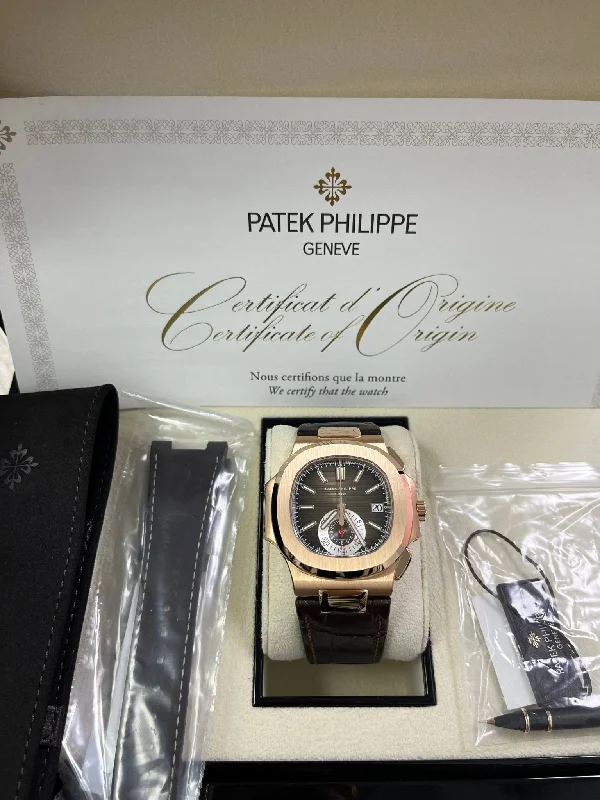 patek-philippe-nautilus-rose-gold-brown-leather-strap-ref-5980r