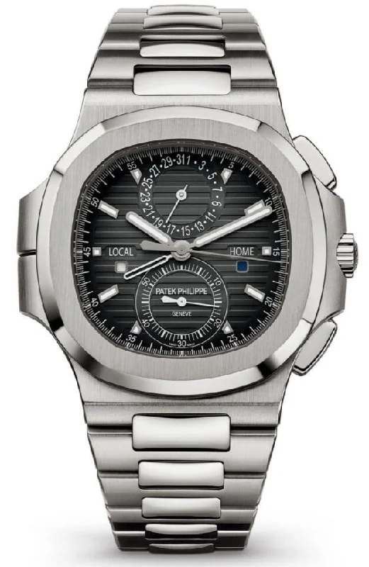 Patek Philippe Nautilus Travel Time Chronograph/ Stainless Steel/ Black Gradated Dial (Ref# 5990/1A-001)