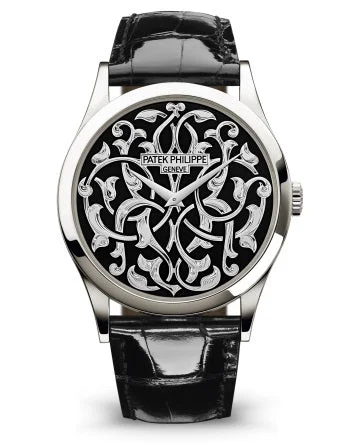 Patek Philippe Selfwinding Calatrava Platinum Handengraved Black Enamel 5088/100p-001 Calatrava