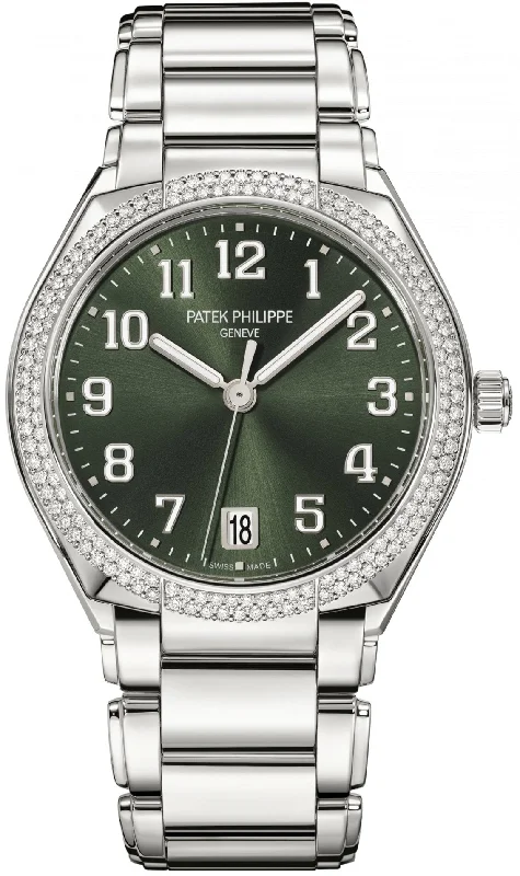 Patek Philippe Twenty~4 Automatic Olive green sunburst Dial Ladies Watch (Ref # 7300/1200A-011)