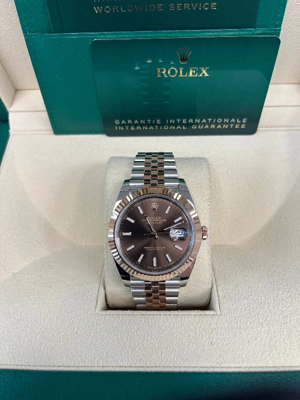 rolex-datejust-41-rose-gold-and-steel-chocolate-index-dial-ref-126331