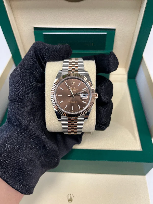 rolex-datejust-41-rose-gold-and-steel-chocolate-index-dial-ref-126331