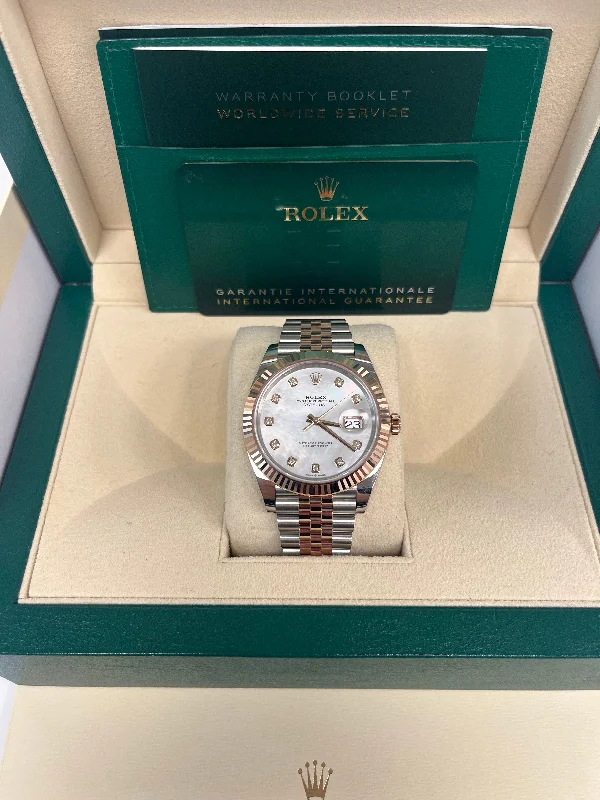 rolex-datejust-41-rose-gold-and-steel-mother-of-pearl-diamond-dial-fluted-bezel-ref-126331