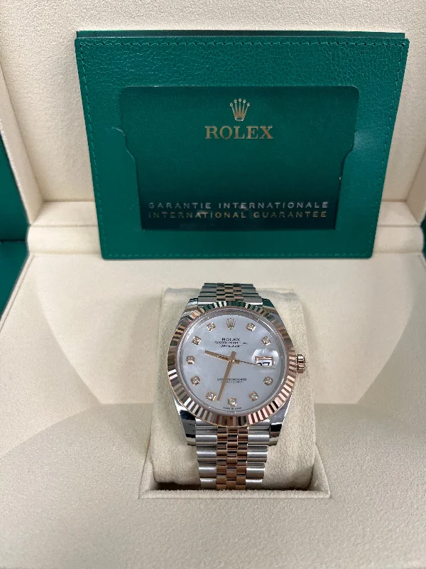 rolex-datejust-41-rose-gold-and-steel-mother-of-pearl-diamond-dial-fluted-bezel-ref-126331