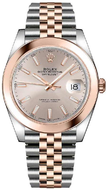 Rolex Datejust 41 Two-Tone Stainless Steel and Rose Gold/ Sundust Index Dial/ Smooth Bezel/ Jubilee Bracelet (Ref#126301)