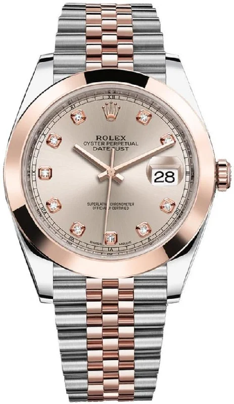 Rolex Datejust 41/ Two-Tone Rose Gold & Stainless Steel/ Sundust Diamond Dial/ Smooth Bezel/ Jubilee Bracelet (Ref # 126301)