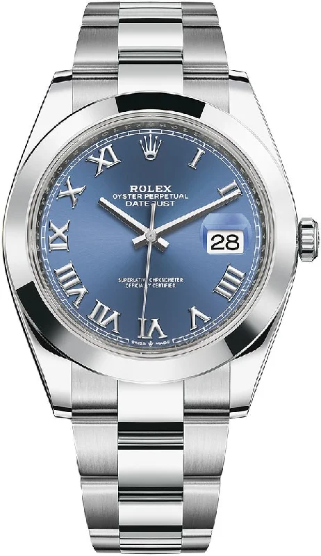 Rolex Datejust 41mm â€œBlue Roman Dialâ€?Oyster Bracelet Reference # 126300