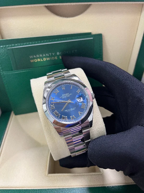 rolex-datejust-41mm-blue-roman-dial-oyster-bracelet-reference-126300