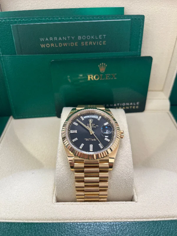 rolex-day-date-40-18k-yellow-gold-baguette-diamond-dial-fluted-bezel-ref-228238