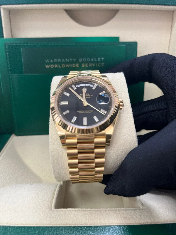 rolex-day-date-40-18k-yellow-gold-baguette-diamond-dial-fluted-bezel-ref-228238