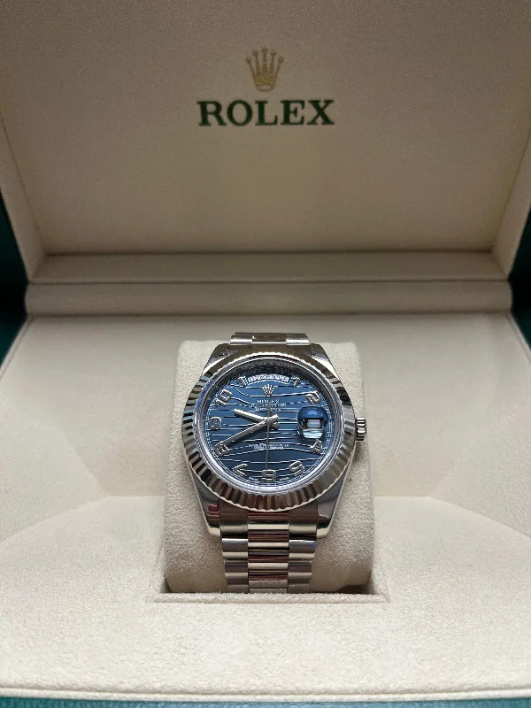 rolex-day-date-ii-18kt-white-gold-rolex-president-blue-wave-dial-watch-ref-218239blwap