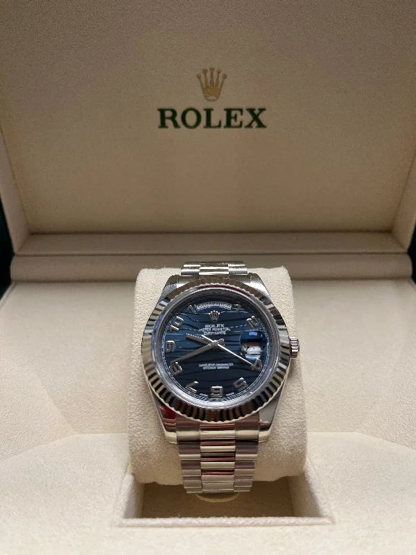 rolex-day-date-ii-18kt-white-gold-rolex-president-blue-wave-dial-watch-ref-218239blwap