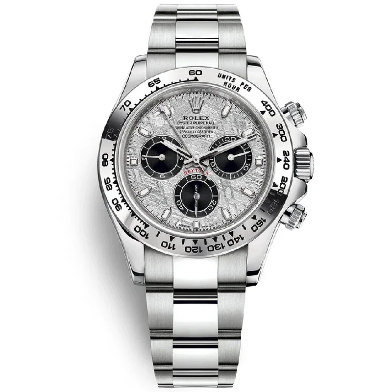 Rolex Daytona White Gold Daytona 40mm Meteorite Dial Steel and Black Oyster (Reference # 116509)