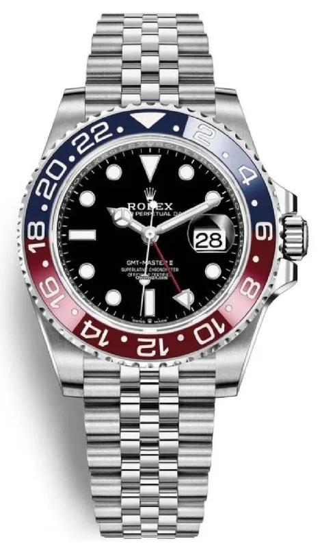 Rolex GMT-Master II Steel Blue & Red ""Pepsi"" Bezel and Black Dial (Ref# 126710BLRO)