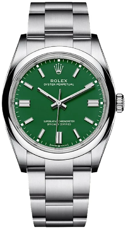 Rolex Oyster Perpetual 41 Stainless Steel - Green Index Dial - Oyster Bracelet (Ref# 124300)