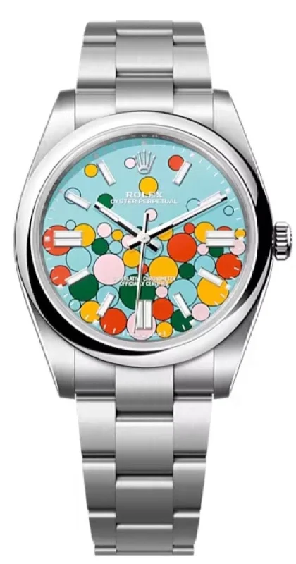 Rolex Oyster Perpetual Oyster Perpetual 41 Celebration Dial New 2023 Release 124300 Turquoise Colorful Dial