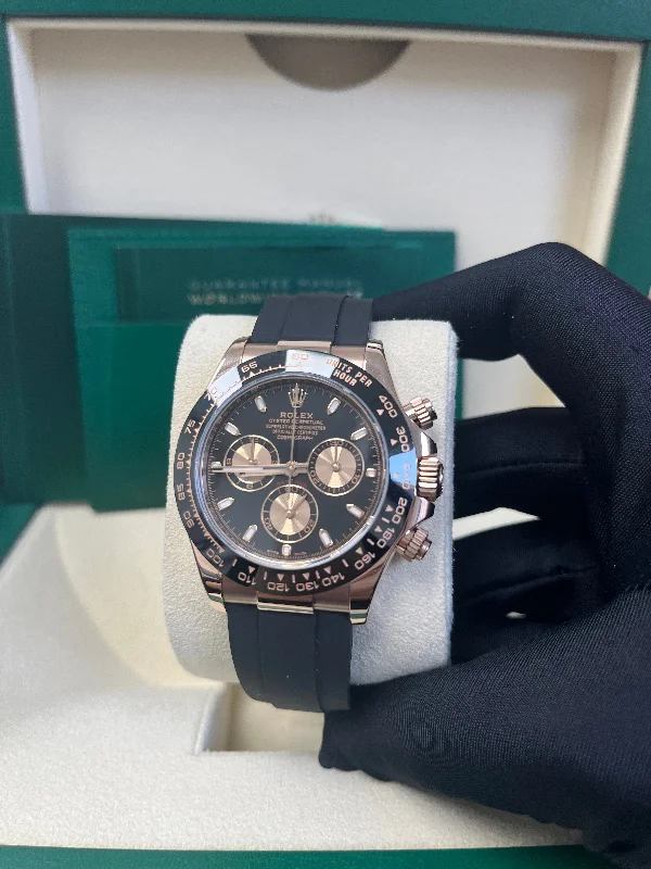 rolex-rose-gold-daytona-40-watch-black-index-dial-black-oysterflex-strap-reference-reference-116515ln