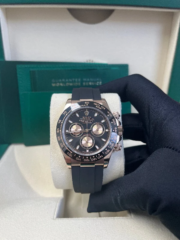 rolex-rose-gold-daytona-40-watch-black-index-dial-black-oysterflex-strap-reference-reference-116515ln