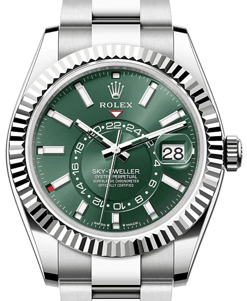 Rolex Sky-Dweller 42 mm Oystersteel and White Gold Green Dial Sky Dweller 336934