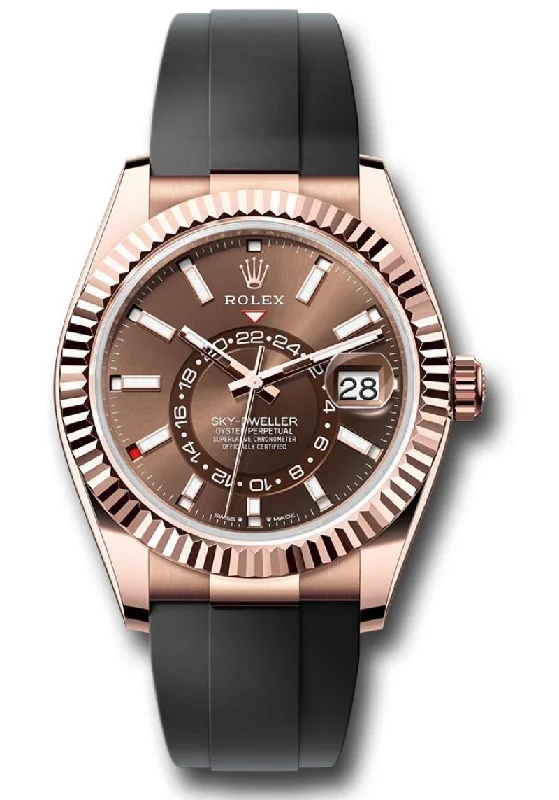 Rolex Sky-Dweller Rose Gold Chocolate Dial Oysterflex 336235