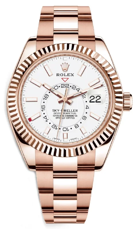 Rolex Sky-Dweller Rose Gold Sky-Dweller Watch - White Index Dial - Oyster Bracelet 326935