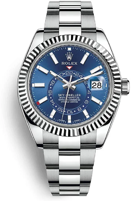 Rolex Sky-Dweller White Rolesor - Blue Index Dial - Oyster Bracelet (Ref# 326934)