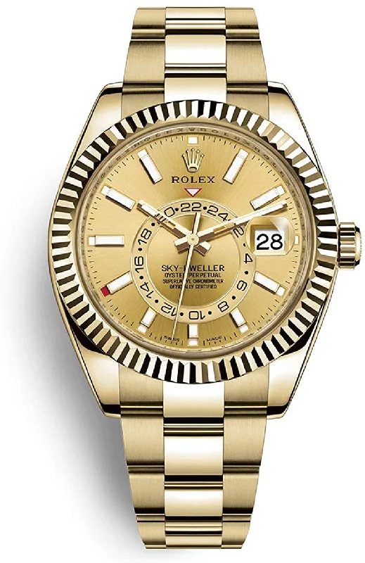 Rolex Sky-Dweller Yellow Gold - Champagne Dial - Oyster Bracelet (Ref# 326938)