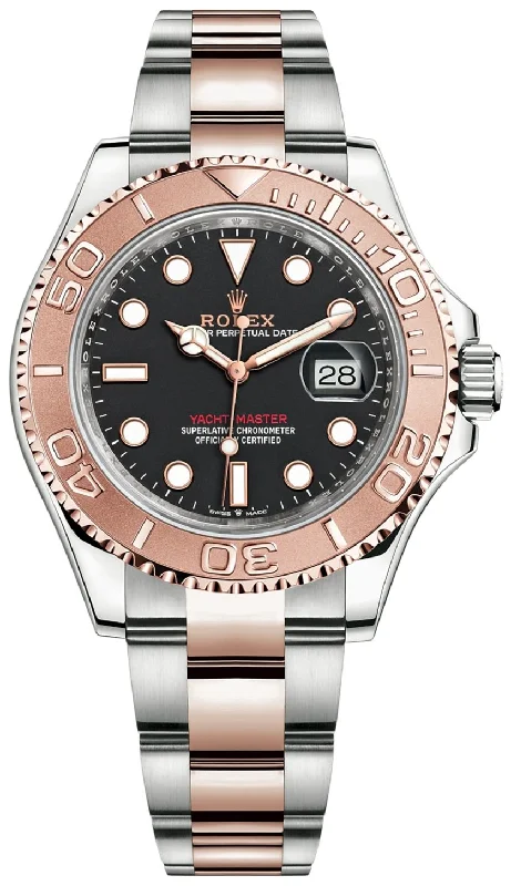 Rolex Steel and Everose Gold Rolesor Yacht-Master 40 Watch Black Dial (Ref #126621)