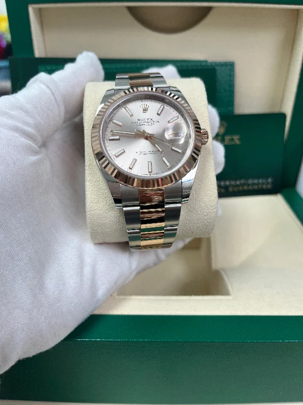 rolex-steel-and-everose-rolesor-datejust-41-watch-fluted-bezel-sundust-index-dial-oyster-bracelet