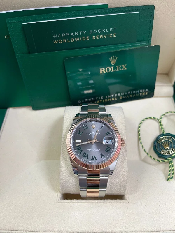 rolex-steel-and-rose-gold-datejust-41mm-fluted-bezel-slate-gray-wimbledon-roman-dial-reference-126331